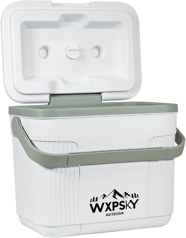 Photo 1 of Small Cooler Hard Shell, 11 Qt Portable Rotomolded Cooler with Handle, Ice Retention for Camping, Picninc, Beach, White