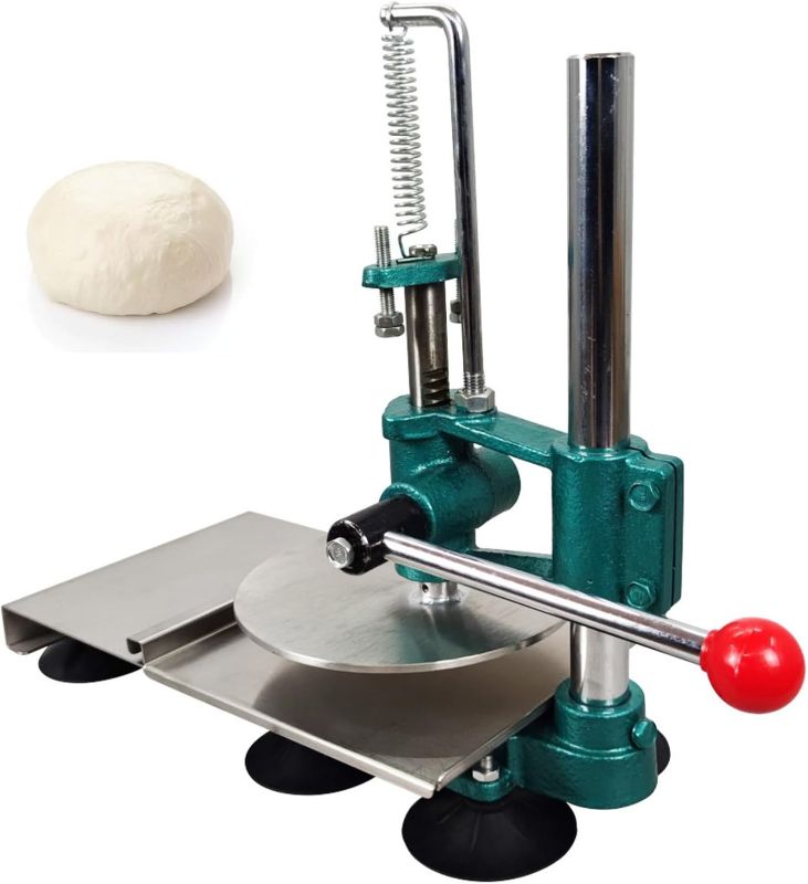 Photo 1 of BEILOCKERY Manual Pizza Dough Press Machine, 7.9inch Stainless Steel Pizza Crust Press, 0.2" Thick Pastry Press Machine for Commercial and Home Use