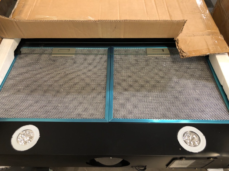 Photo 1 of 30 Inch Range Hood Under Cabinet Convertible Ducted/Ductless - 550CFM 3-Speed Black Kitchen Vent Hood with Touch Control, 2 LED Lights, 6-Layer Stainless Steel Grease Filters & Charcoal Filter