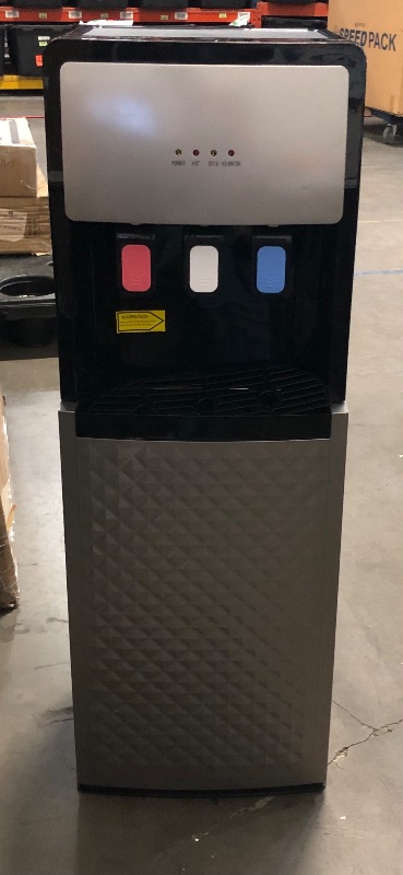 Photo 1 of Bottom Loading Water Cooler Dispenser 5 Gallon Bottle Hot Water Dispenser with 3 Temperatures Settings, Water Cooler for Home Office Use, Silver Grey