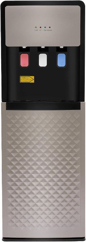 Photo 1 of Bottom Loading Water Cooler Dispenser 5 Gallon Bottle Hot Water Dispenser with 3 Temperatures Settings, Water Cooler for Home Office Use, Silver Grey