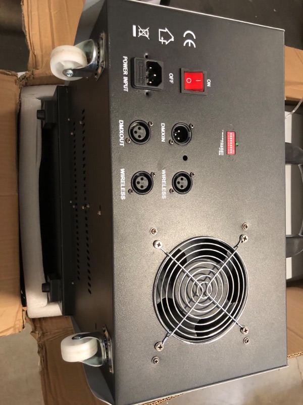 Photo 1 of TFCFL Stage Fog Machines, Christmas Fog Machine with Remote Control, 3000W DMX Low Profile Smoke Fog Machine Theater Stage Effect Party DJ Smoke Output Adjustment