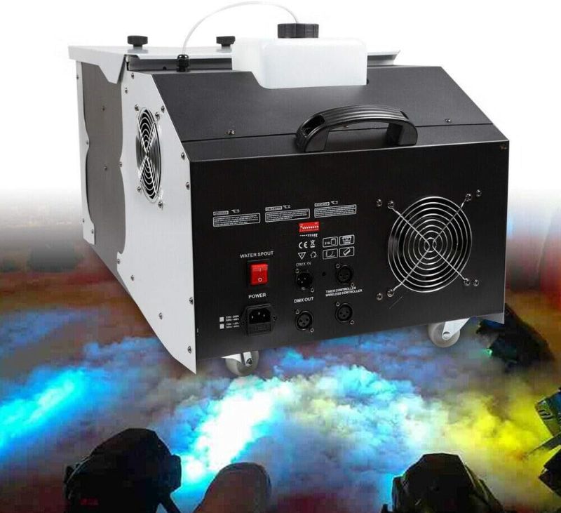 Photo 1 of TFCFL Stage Fog Machines, Christmas Fog Machine with Remote Control, 3000W DMX Low Profile Smoke Fog Machine Theater Stage Effect Party DJ Smoke Output Adjustment