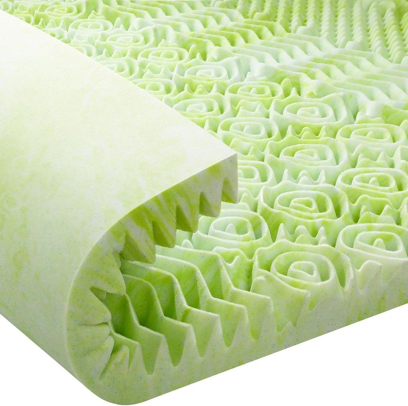 Photo 1 of 3 Inch Memory Foam Mattress Topper Queen Size, 7-Zone Egg Crate Foam for Back Pain, Gel Cooling Mattress Topper, Slow-Rebound Bed Topper, Pressure Relief Mattress Pad Full, Comfortable Mattress Toppers