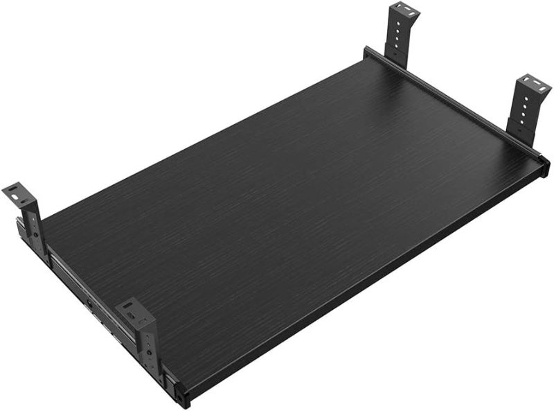 Photo 1 of FRMSAET Furniture Accessories Office Product Suits Hardware 20/24/30 inches Keyboard Drawer Tray Wood Holder Under Desk Adjustable Height Platform. (24 inches, Black)