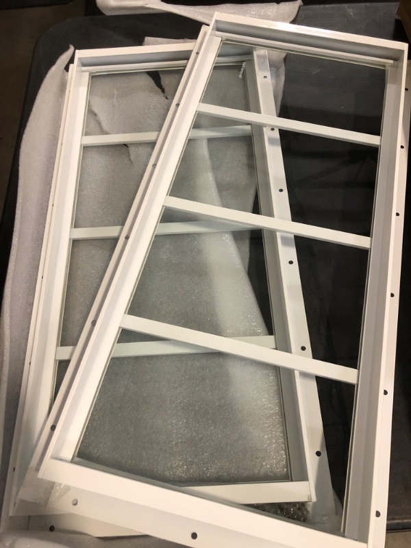 Photo 1 of Tandefio 2 Pack 10'' x 23'' White Flush Mount Shed Transom Window with Tempered Glass Household Windows with Screws for Chicken Coop Sheds Barns Playhouse
