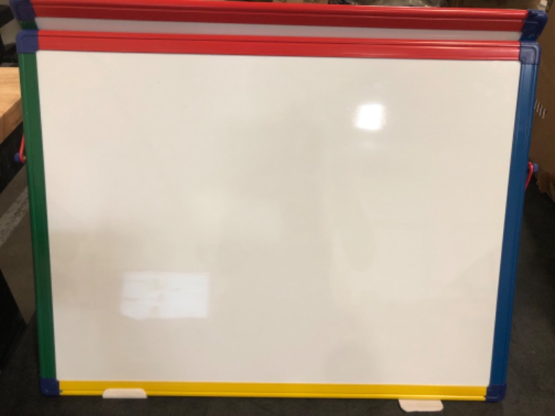 Photo 1 of *No Magnets or Markers* SWANCROWN Portable Dry Erase White Board for Kids, 16x12 inch Toddler Boy Girl Toys Magnetic Table top Whiteboard Small Double Sided Art Easel with 82Pcs Letter Magnets Magnetic Foldable Board