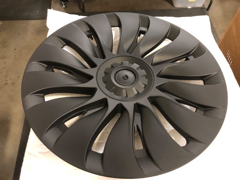Photo 1 of 2025 Model Y Wheel Covers for Tesla Model Y Accessories 2024 19 Inch 4 Pcs Rim Protector Wheel Cover Replacement Compatible with Tesla Y 2024 2023 2022 2021 Matte Black ABS Hubcaps