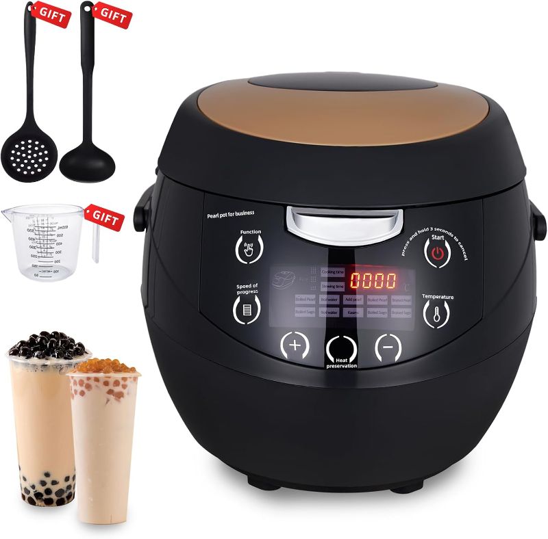 Photo 1 of Automatic Commercial Boba Cooker 6L - Boba Maker Smart Boba Machine for Tapioca Pearls, Bubble Tea Machine, Suit for Milk Tea Stores Restaurants Dessert Stores Lounge Bars, Black and Khaki