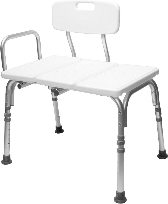 Photo 1 of Carex Shower Bench and Shower Chair For Elderly and Disabled with Height Adjustable Legs, Tub Bench Converts to Right or Left Hand Entry, Shower Chair For Bathtub
