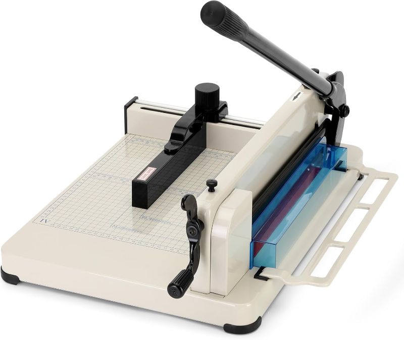 Photo 1 of 12 Inch Heavy Duty Paper Cutter,Guillotine Paper Cutter Heavy Duty for A4 Paper,Stack Paper Trimmer 400 Sheet Capacity,White A4 Guillotina para Papel for Office Home School.