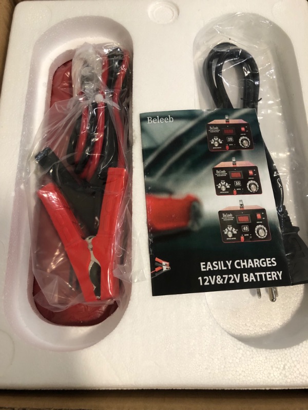Photo 1 of Adjustable Battery Charger 12V 24V 36V 48V 60V 72V Smart LCD Display Pulse Repair Desulfator Cable Clamps Automotive Maintainer for Golf Cart Mower Boats, PWCs Truck RV ATV SUV