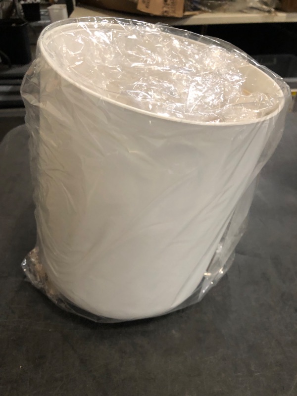Photo 1 of Earth & Mango Small Bathroom Trash Can with Lid, Small Bathroom Garbage Can with Plant Style Lid, 1.8 Gallon, White, Perfect for Bedroom, Office, and Bathrooms, Trash Bin That Looks Like a Plant