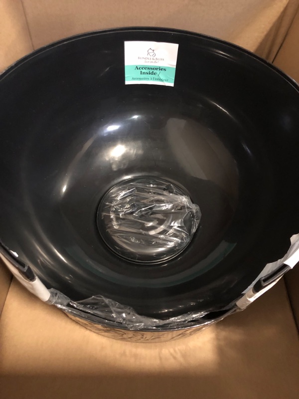 Photo 1 of Secret Litter Box by Bundle & Bliss - Hidden Litter Box Enclosure with Odor Control Carbon Filter, Faux Plant and Real Stones, Perfect for Large Cats (Matte Black)