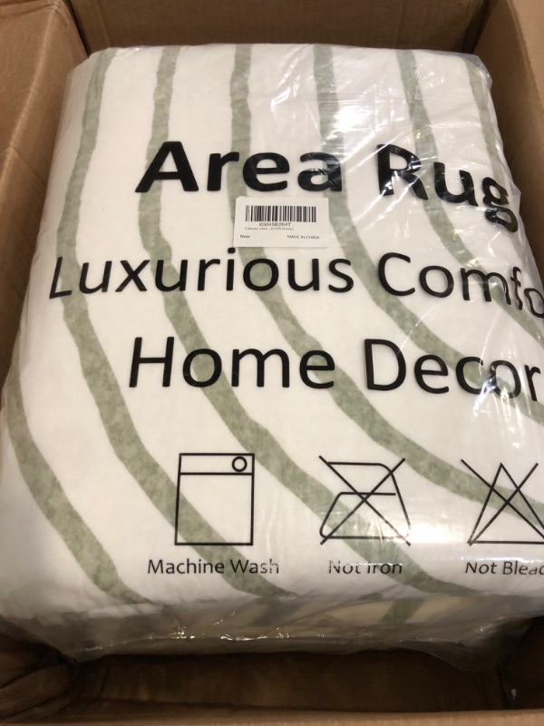 Photo 1 of Lahome Abstract 8x10 Rugs for Living Room, Soft Green 8x10 Area Rugs for Bedroom Non-Slip, Ultra-Thin Rainbow Boho Accent Carpet for Dining Room Office, Green