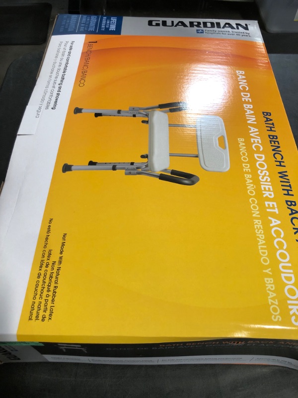Photo 1 of Medline Shower Chair for Inside Shower, Heavy Duty, 350 lb Capacity, Adjustable Height, Non-Slip Seat with Padded Armrests & Back, White