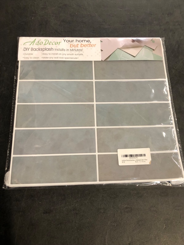 Photo 1 of *Different Color than Picture** Peel and Stick Backsplash for Kitchen,New Upgrade 12"" x 12"" Large Premium Kitchen Backsplash,Stick on Subway Tile Peel and Stick Backsplash,Blue 10-Sheet