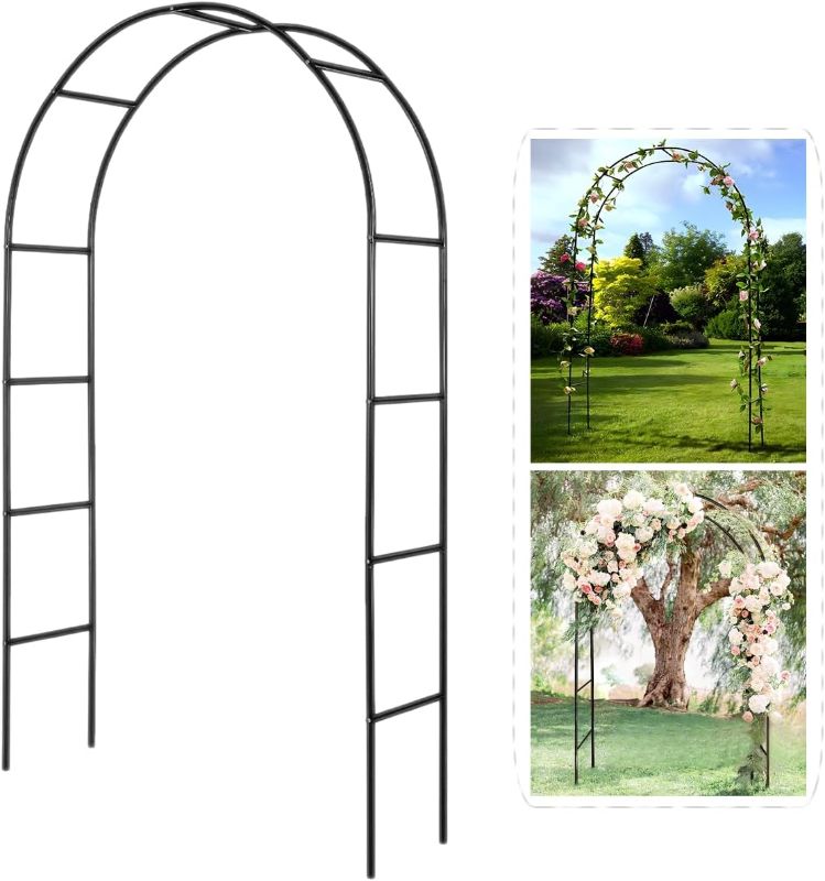 Photo 1 of Metal Pergola Arbor,4.6 Feet Wide x7.9 Feet High Assemble Freely for Various Climbing Plant Wedding Garden Arch Bridal Party Decoration Wide Arbor