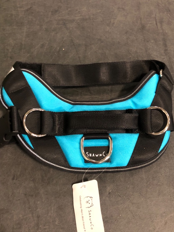 Photo 1 of ShawnCo Essential Dog Harness, No-Pull Pet Vest with 3 Leash Clips, No Choke, Reflective, Adjustable and Padded, for Easy Walking and Training for Small, Medium and Large Dogs (Oceanic Blue, Medium)