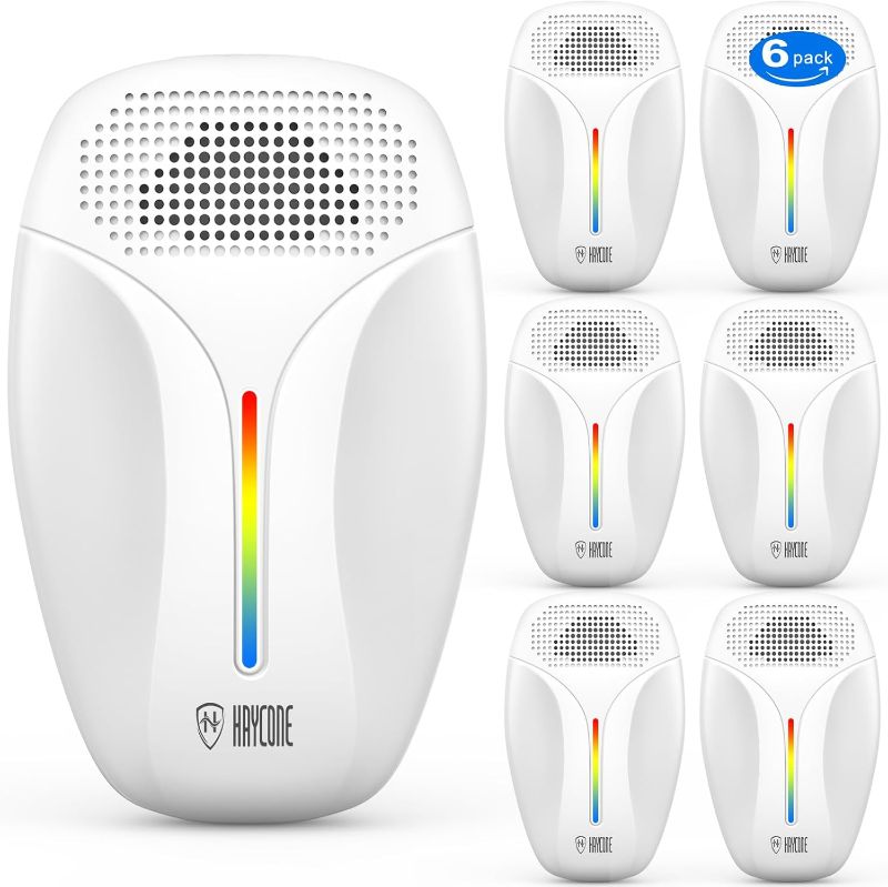 Photo 1 of 2025 Upgraded Ultrasonic Repeller & Insect Indoor Repeller,Ultrasonic and Repellent for Roach,Rodent,Mouse,Bugs,Mosquito,Mice,Spider,Ant,3 Mode Switching,6 Packs