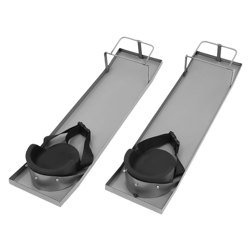 Photo 1 of Concrete Knee Boards with Knee Pads 30'' x 8'' Stainless Steel Concrete Sliders Knee Boards for Concrete Work, Patines para Concreto Concrete Tool for Concrete Finishing