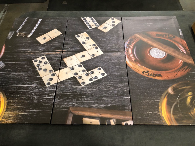 Photo 1 of Traditional Cuban Game Wall Artwork Exclusive Photography Vintage Paintings Print on Canvas Home Decor Wall Art 3 Panels Framed Ready to Hang