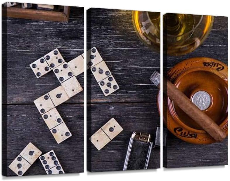 Photo 1 of Traditional Cuban Game Wall Artwork Exclusive Photography Vintage Paintings Print on Canvas Home Decor Wall Art 3 Panels Framed Ready to Hang