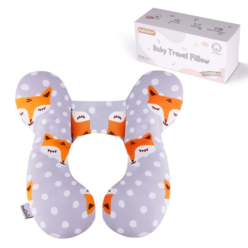 Photo 1 of KAKIBLIN Baby Travel Pillow,Baby Neck Pillows for Car Seat,Upgraded Baby Head Pillow,Toddler Head and Neck Baby Support Pillow for Car Seat, Pushchair,Travel (Gray Fox)