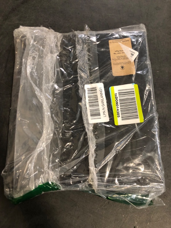 Photo 1 of Gallery Leather 3 Ring Binder with Plastic Sleeves, Includes 10 Sheets, Sheet Size: 8.5" x 11" - Presentation Binder Rings with Hubbed Spine, Thick: 1.25" Belfast Black