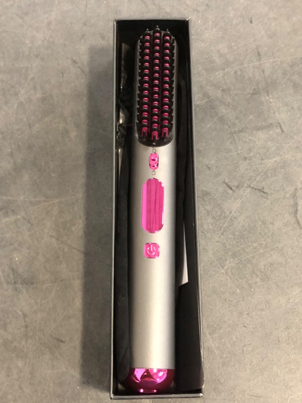 Photo 1 of Cordless Hair Straightener Brush, Portable Hair Straightener for Women,Lightweight for Travel Easy use,80mins Long Battery,10s Fast Heating, USB Rechargeable,Plasma Ionic Tech, LED Display