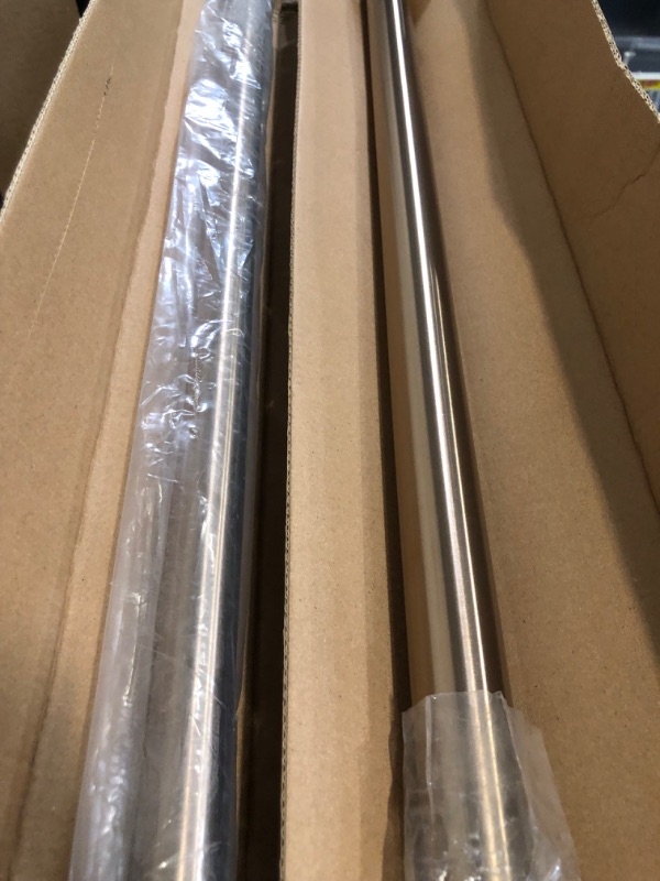 Photo 1 of *See Clerk Comments** Artiwell 60" Heavy Duty Straight Shower Rod With Shower Rod Flange, Permanent Mount Shower Curtain Rod With Screws Bracket, Never Rust Stainless Steel, Window Curtain and Closet Rod, Champagne Bronze