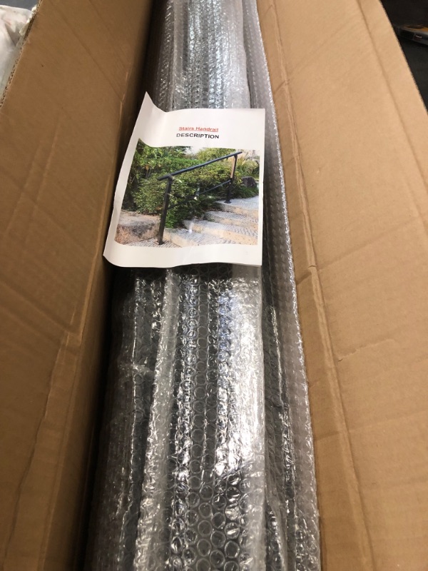 Photo 1 of Handrails for Outdoor Steps,1-4 Step Stair Handrail & Indoor Stair Railing Kit?Black Railings for Outdoor Steps and Hand Rails for Seniors for Porch 4 Step