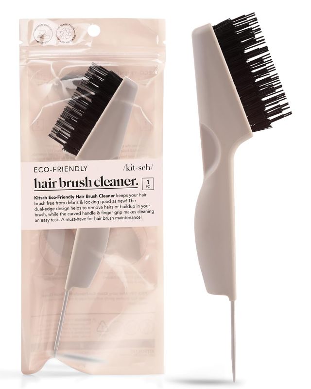 Photo 1 of Kitsch Hair Brush Cleaner Tool - Double Sided 2 in 1 - For Pick Cleaning & Detangling Combs and Bristle Brushes, Hair Brush Cleaning Tool for Women and Men, Beauty & Hair Care Travel Essentials
