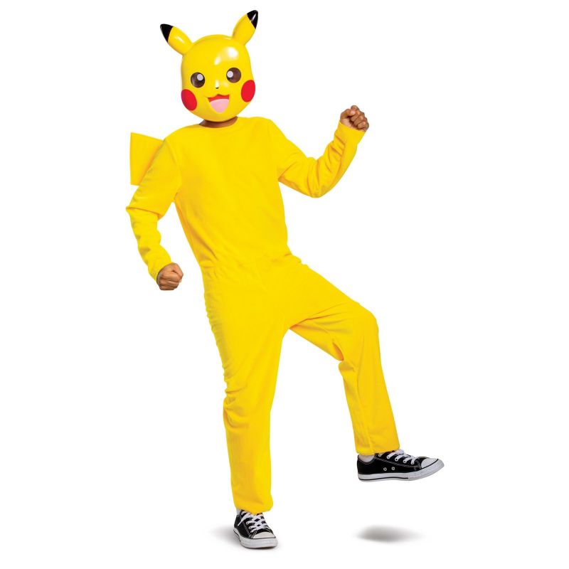 Photo 1 of Size S Pokémon Pikachu Classic Costume for Kids, Yellow Jumpsuit - S