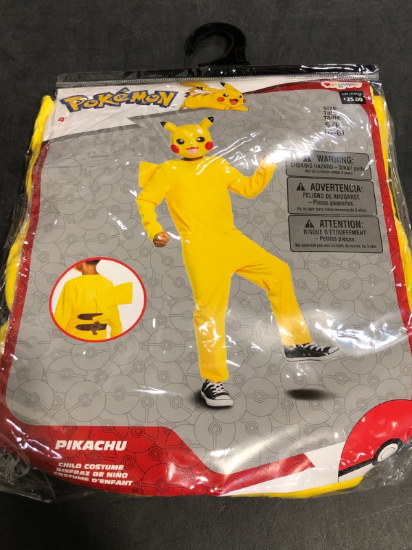 Photo 1 of Size S Pokémon Pikachu Classic Costume for Kids, Yellow Jumpsuit - S