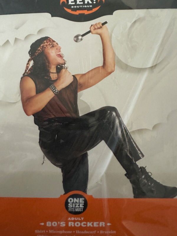 Photo 1 of O/S 80s Rocker Costume Adult Rockstar Halloween One Size New Rock Star Cosplay