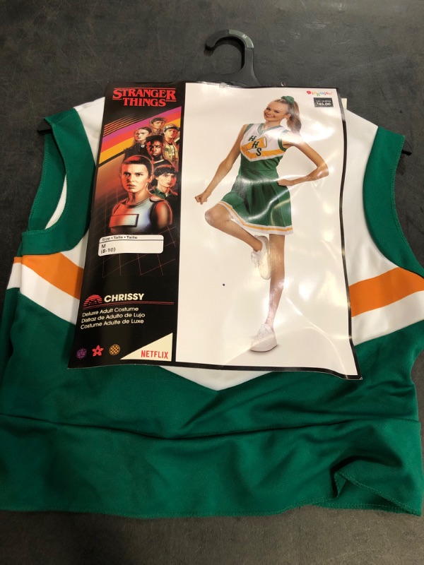 Photo 1 of Size M Disguise Chrissy Cheerleader Costume, Official Stranger Things Hawkins Cheerleader Costume for Adults, Womens Size M (8-10)
