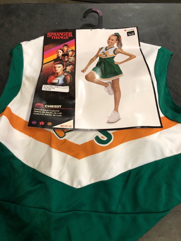 Photo 1 of XL Disguise Chrissy Cheerleader Costume, Official Stranger Things Hawkins Cheerleader Costume for Adults, Womens Size XL (18-20) 