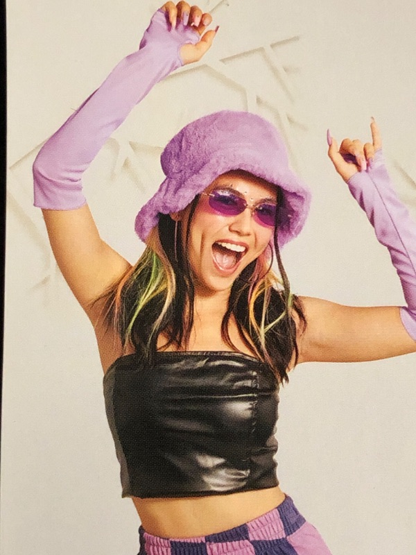 Photo 1 of New Hyde and Eek 90s Rave Hat, Sleeves, Glasses. Costume, Dress up, OSFM Purple