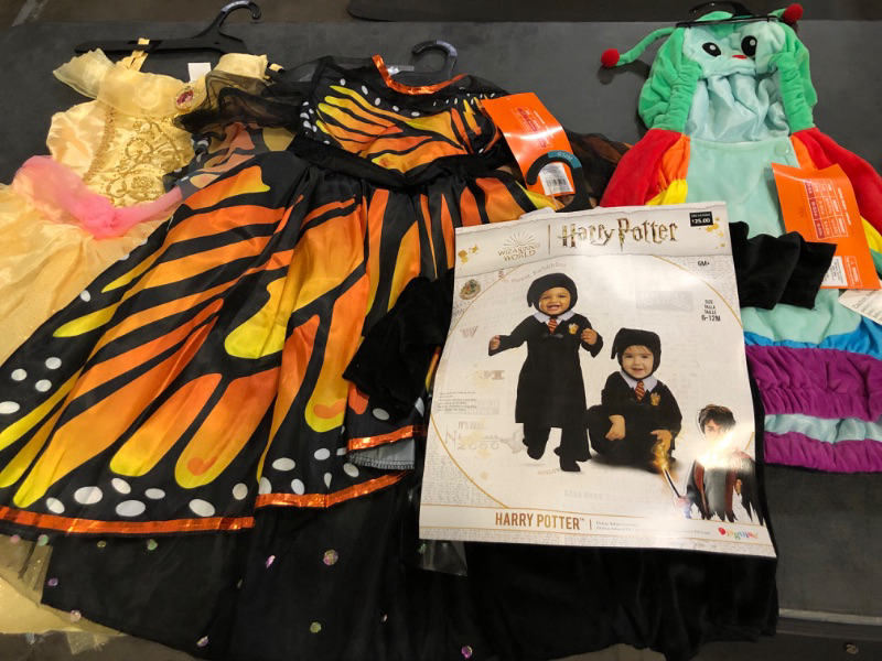 Photo 1 of 4 Halloween Costumes, Bella(Size M7-8) Harry Potter(Size 6-12M) Butterfly (Size 2-3T) and Caterpillar (Size 12-18M)