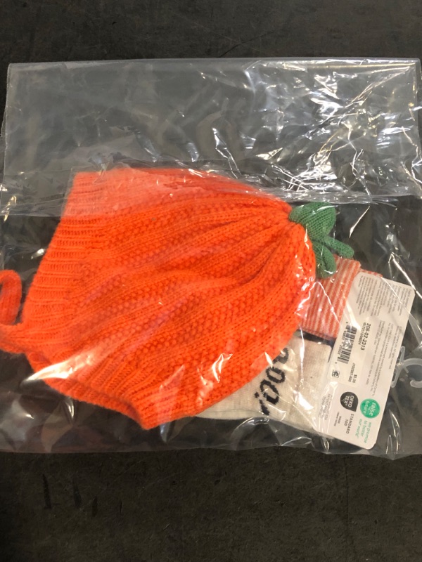 Photo 1 of Pumpkin Baby Beanie (Size 0-16M)and Socks (0-6M)