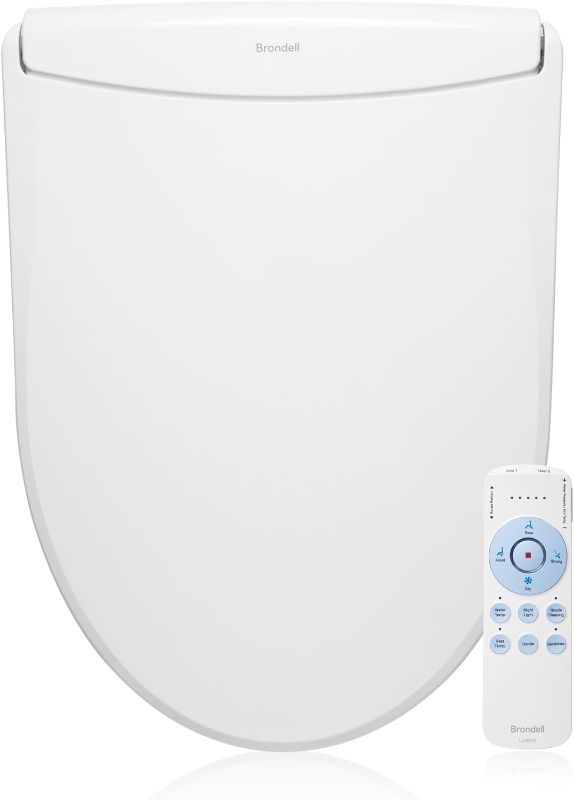 Photo 1 of Brondell LS1800-EW Swash Electric Bidet Toilet Seat With Oscillating Stainless Steel Nozzle, Warm Air Dryer, Heated, Night Light, Gentle Close Lid, Thin Profile, Remote Control, Elongated