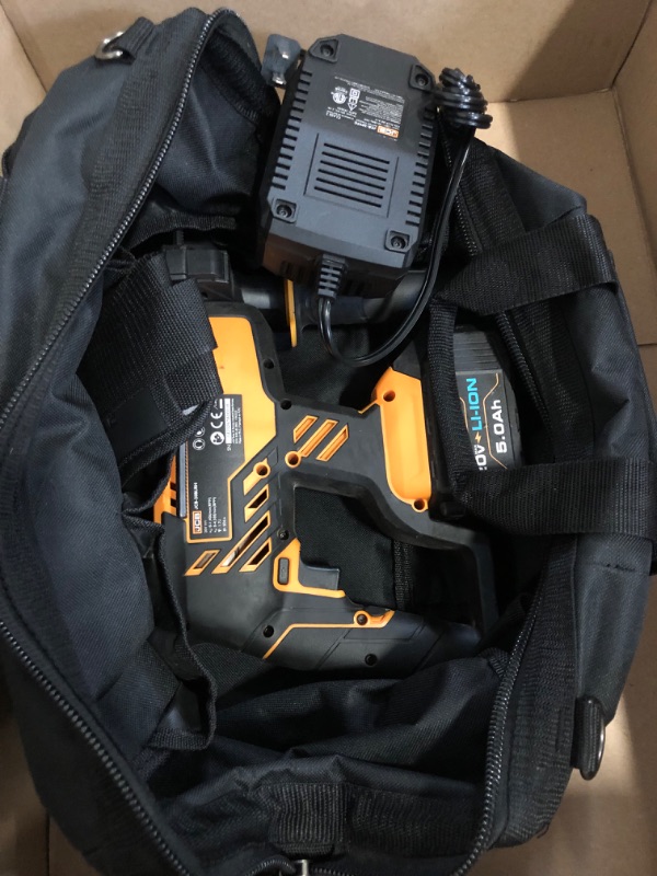 Photo 1 of JCB Tools - JCB 20V Cordless Brushless SDS Rotary Impact Hammer Drill Power Tool - With 5.0Ah Battery And Charger - For Concrete, Masonry, Removing Plaster, Chiseling, Electricians Drill, Core Cutting
