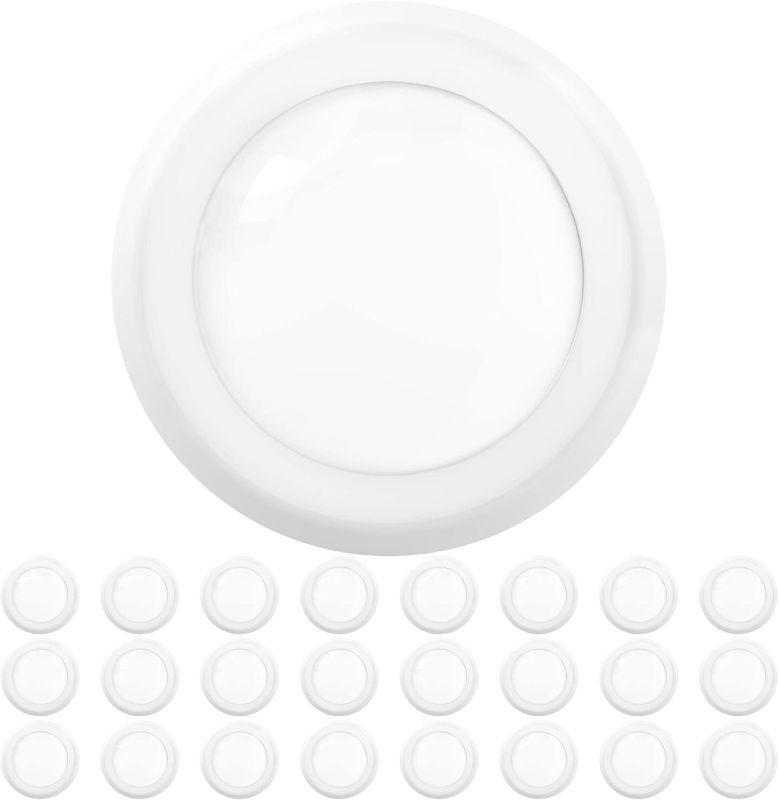 Photo 1 of 24 Pack 5/6 LED Disk Lights Flush Mount Ceiling Light Fixture Recessed 5000K Daylight, 100W Equivalent 15W, 1050LM, Dimmable Low Profile Surface Mount ETL & Energy Star Listed