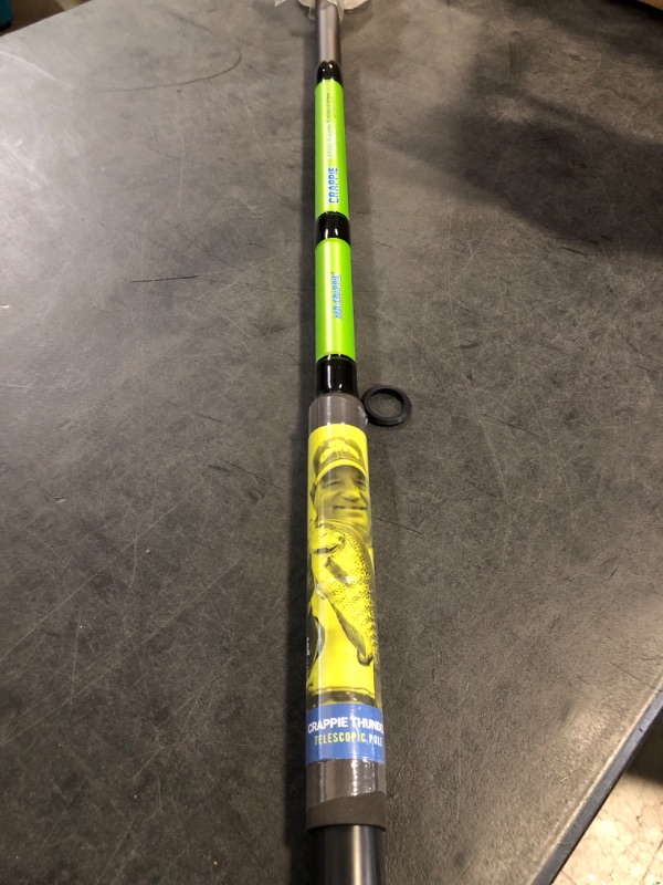 Photo 1 of Lew's Crappie Thunder Telescopic Fishing Rod, Light Power, Fast Action, Premium Fiberglass Blank, EVA Foam Handle, Crappie Thunder Green