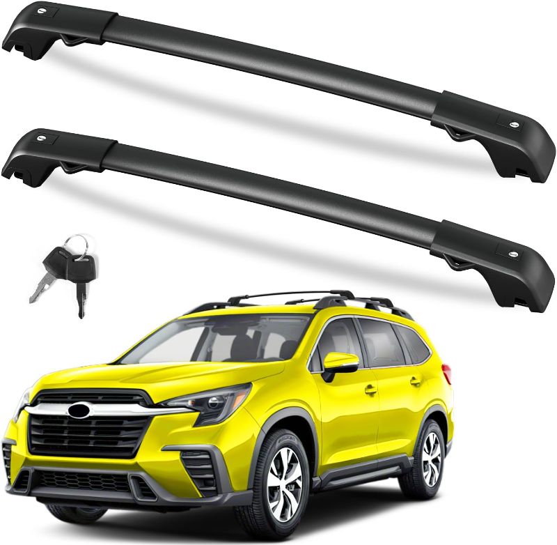 Photo 1 of Roof Rack Cross Bars 220lb Compatible with Subaru Ascent 2019-2025 Heavy Duty Lockable Aluminum Roof Rails Crossbars Cargo Bars Canoe Snowboard Rooftop Black Carrier Luggage