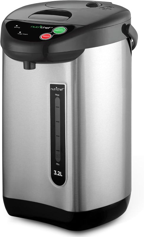 Photo 1 of NutriChefKitchen Hot Water Urn Pot Insulated Stainless Steel,Auto & Manual Dispense,Auto Boiler,Safety Lock Shutoff 3.38 QT /3.2L - Auto Boiler Shut Off -One size