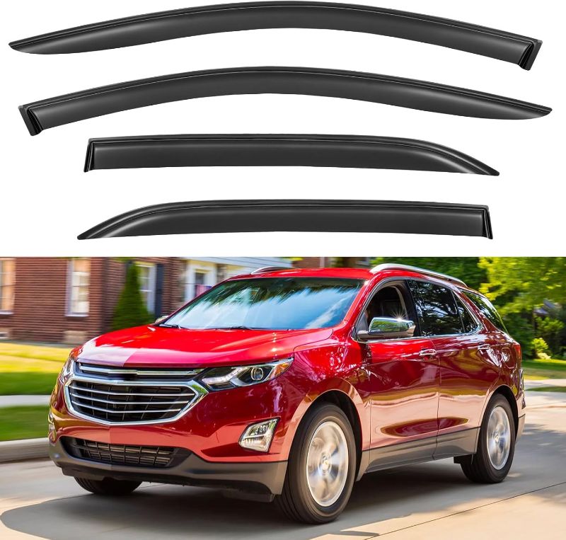 Photo 1 of Window Visors Rain Guards Shield for 2018-2024 Chevrolet Equinox, Out-Channel Window Vent Wind Deflectors Visors Shades for 18-24 Chevy Equinox