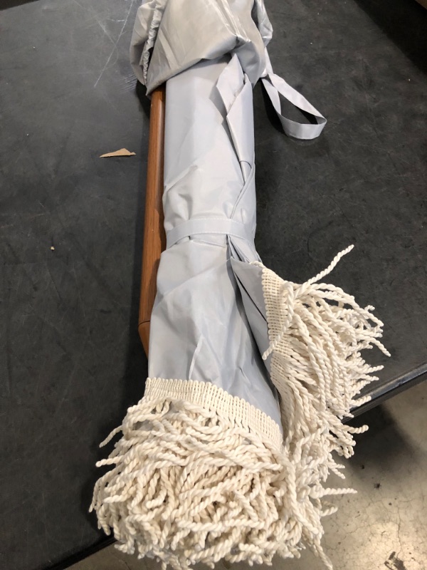 Photo 1 of Different Color Than Picture** Aoxun 7ft Patio Umbrella with Fringe Outdoor UV 50+ Protection Picnic Umbrella with Aluminum Pole, Ribs Push Button Tilt and Carry Bag