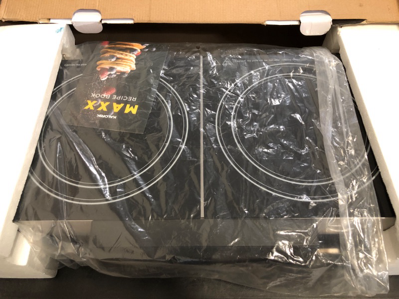 Photo 1 of Kalorik Electric Griddle & Double Burner Cooktop MAXX Series 2-in-1 Cooker 22-Inch Cooking Surface 500F Max Temperature Teppanyaki Griddle Plate, 1800-Watts, Stainless Steel